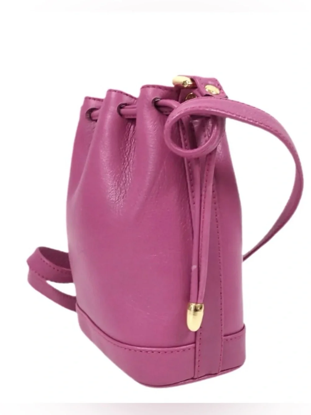 Celine Magenta Drawstring Bucket Crossbody Bag